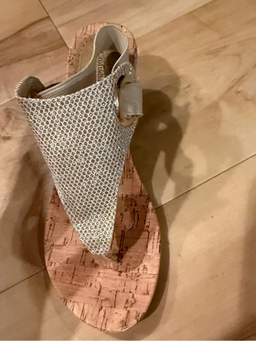 croft & barrow Sparkling Silver-Tone Cork Sandals